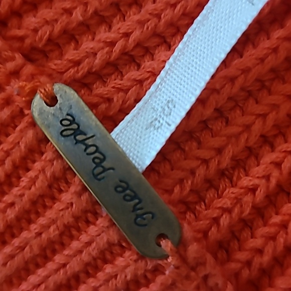 Free People  Downtown Long Sleeve Ribbed KniAsymmetrical Sweater Coral SMALL - Picture 6 of 6